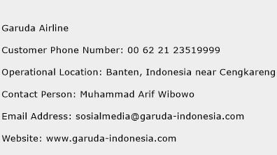 Garuda Airline Phone Number Customer Service