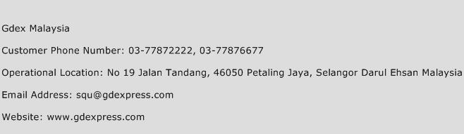 Gdex Malaysia Phone Number Customer Service