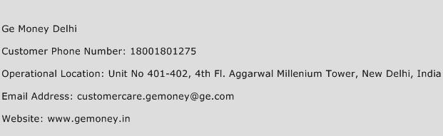 Ge Money Delhi Phone Number Customer Service