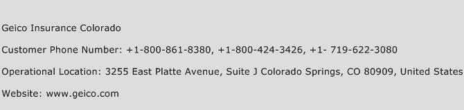 Geico Insurance Colorado Phone Number Customer Service