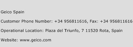 Geico Spain Phone Number Customer Service