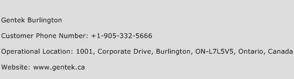 Gentek Burlington Phone Number Customer Service