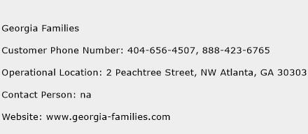 Georgia Families Phone Number Customer Service