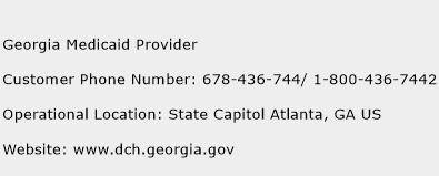 Georgia Medicaid Provider Phone Number Customer Service