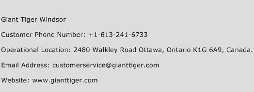 Giant Tiger Windsor Phone Number Customer Service
