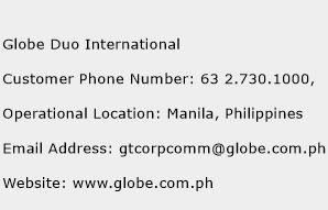 Globe Duo International Phone Number Customer Service