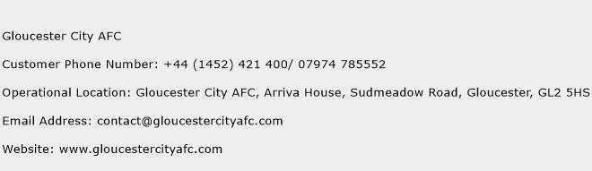 Gloucester City AFC Phone Number Customer Service