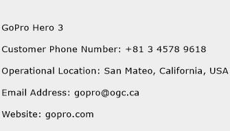 GoPro Hero 3 Phone Number Customer Service