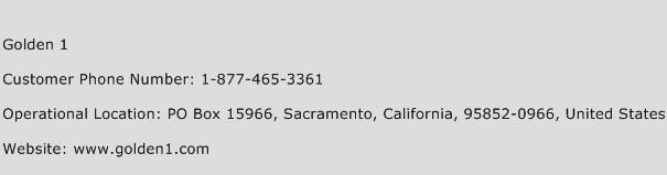 Golden 1 Contact Number Golden 1 Customer Service Number Golden 1 