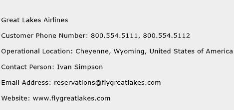 Great Lakes Airlines Phone Number Customer Service