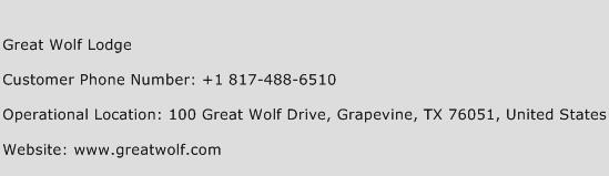 Great Wolf Lodge Phone Number Customer Service
