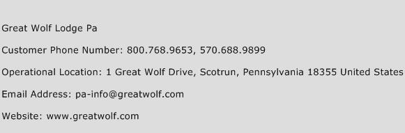 Great Wolf Lodge Pa Phone Number Customer Service