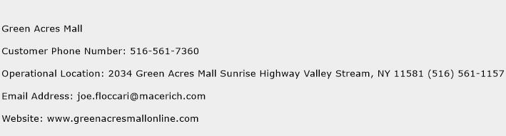 Green Acres Mall Phone Number Customer Service