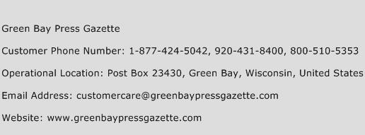 Green Bay Press Gazette Phone Number Customer Service