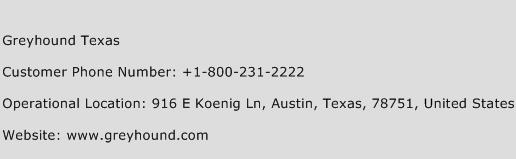 Greyhound Texas Phone Number Customer Service