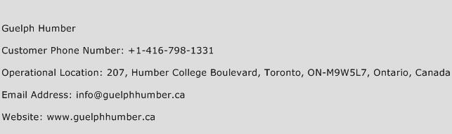 Guelph Humber Phone Number Customer Service