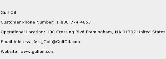 Gulf Oil Phone Number Customer Service