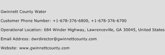 Gwinnett County Water Phone Number Customer Service