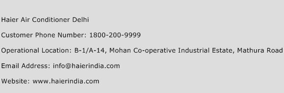 Haier Air Conditioner Delhi Phone Number Customer Service