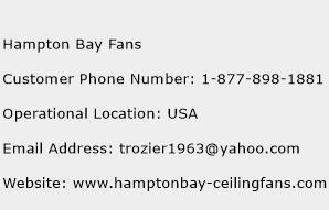 Hampton Bay Fans Phone Number Customer Service