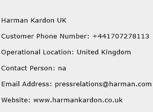 Harman Kardon UK Phone Number Customer Service