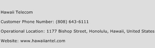 Hawaii Telecom Phone Number Customer Service