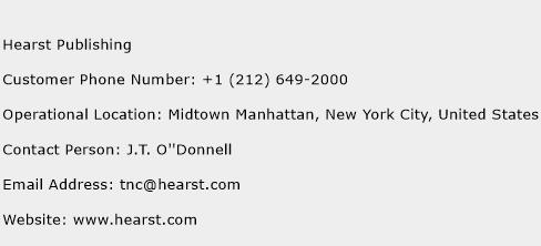 Hearst Publishing Phone Number Customer Service