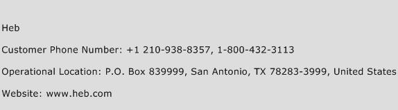 Heb Phone Number Customer Service