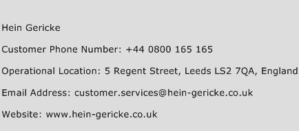 Hein Gericke Phone Number Customer Service