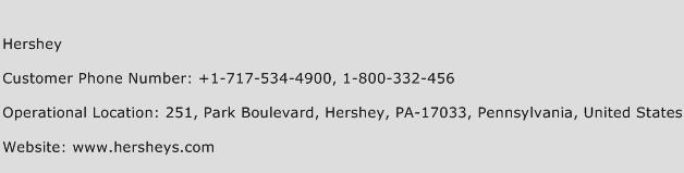 Hershey Phone Number Customer Service