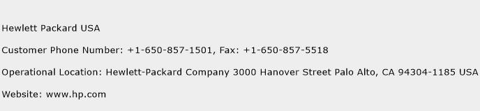 Hewlett Packard USA Phone Number Customer Service