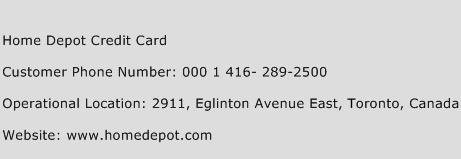 Home Depot Credit Card Customer Service Number 4440 