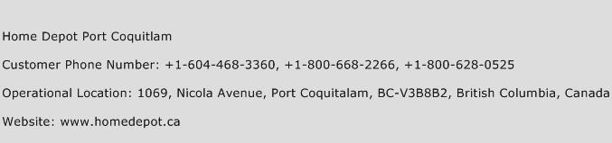 Home Depot Port Coquitlam Phone Number Customer Service