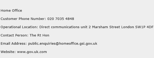 Home Office Phone Number Customer Service