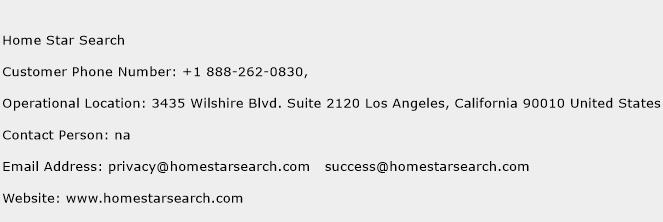 Home Star Search Phone Number Customer Service