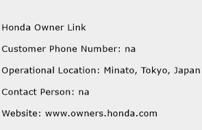 Honda Owner Link Phone Number Customer Service