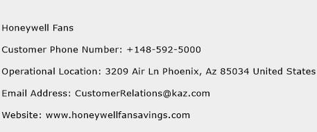 Honeywell Fans Phone Number Customer Service