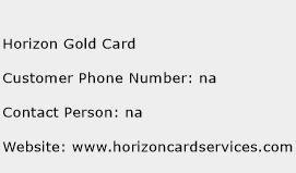 Horizon Gold Card Phone Number Customer Service