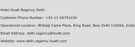 Hotel Hyatt Regency Delhi Phone Number Customer Service
