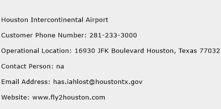 Houston Intercontinental Airport Phone Number Customer Service