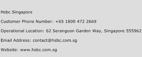 Hsbc Singapore Phone Number Customer Service.