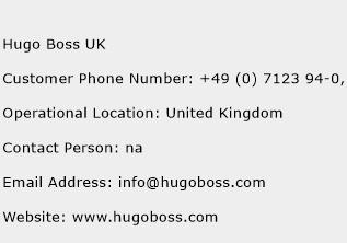 Hugo Boss UK Phone Number Customer Service