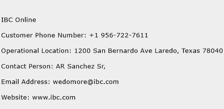 IBC Online Phone Number Customer Service