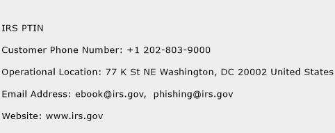 IRS PTIN Phone Number Customer Service