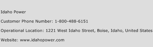 Idaho Power Phone Number Customer Service