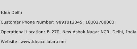 Idea Delhi Phone Number Customer Service
