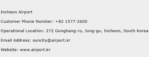 Incheon Airport Phone Number Customer Service