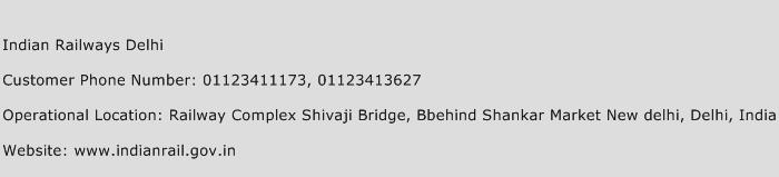 Indian Railways Delhi Phone Number Customer Service