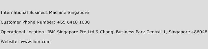 International Business Machine Singapore Phone Number Customer Service