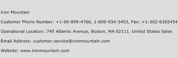 Iron Mountain Phone Number Customer Service